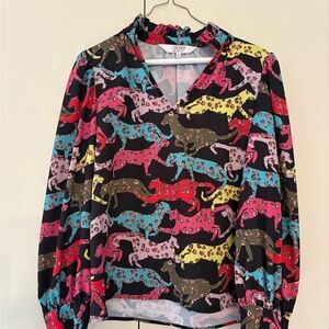 CROSBY by Mollie Burch Multicolor Animal Print Top